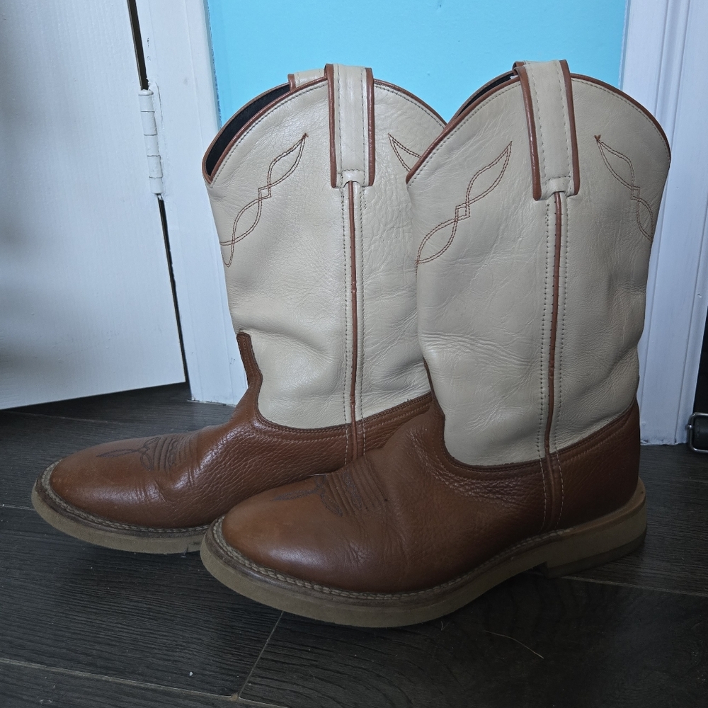 Laredo Cream and Brown Women's Western Boots
